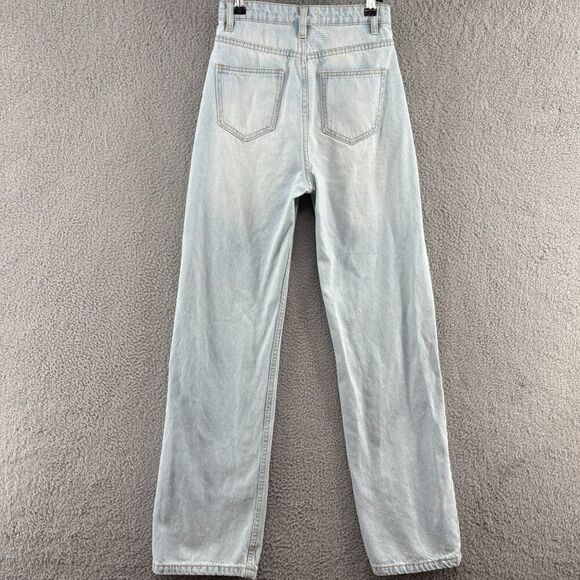 Grey Lab Los Angeles High Rise Straight Leg Jeans Size 24 | Light Wash 100% Cott - Picture 5 of 16